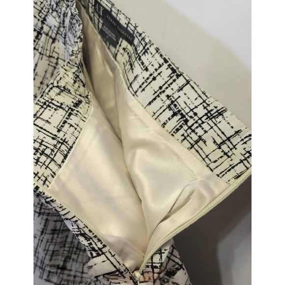A|X Armani Exchange cream black abstract lined flared skirt size 2 NWOT - Picture 6 of 12